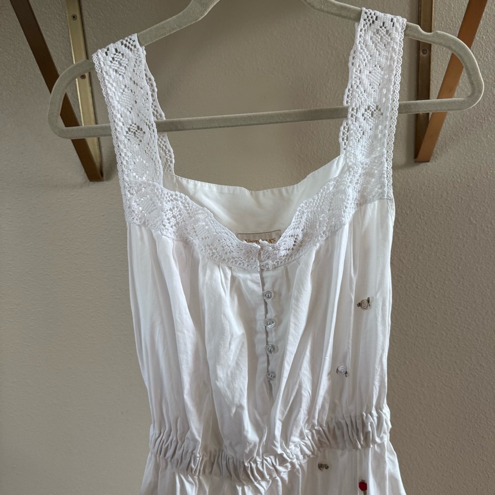 vintage Victoria’s Secret white mini cottage core dress with flowers